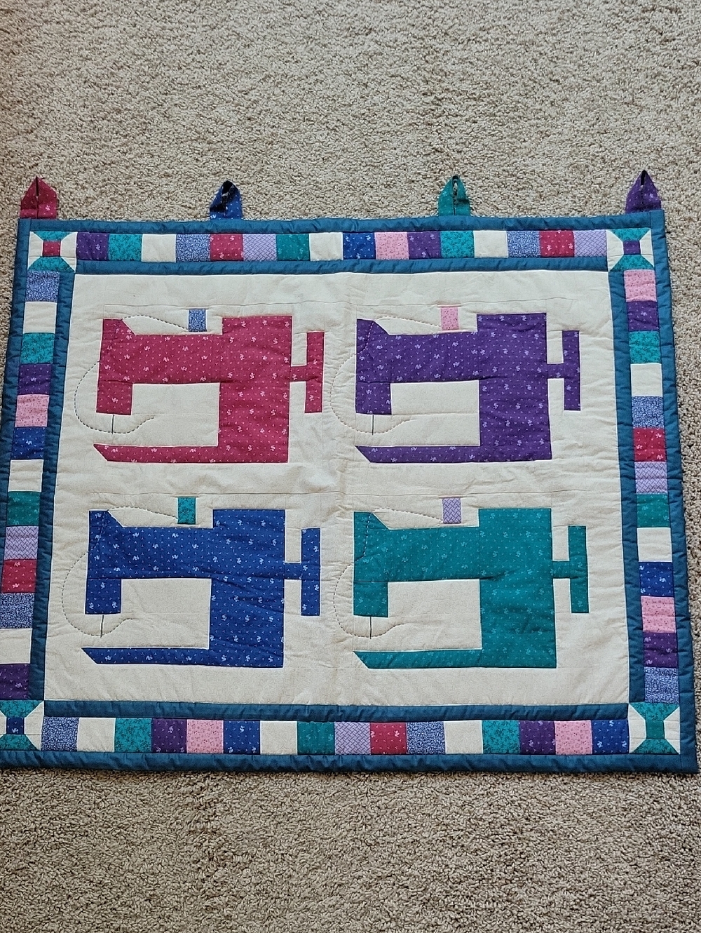 Hand Sewn Sewing Machine Quilted Wall Hanging